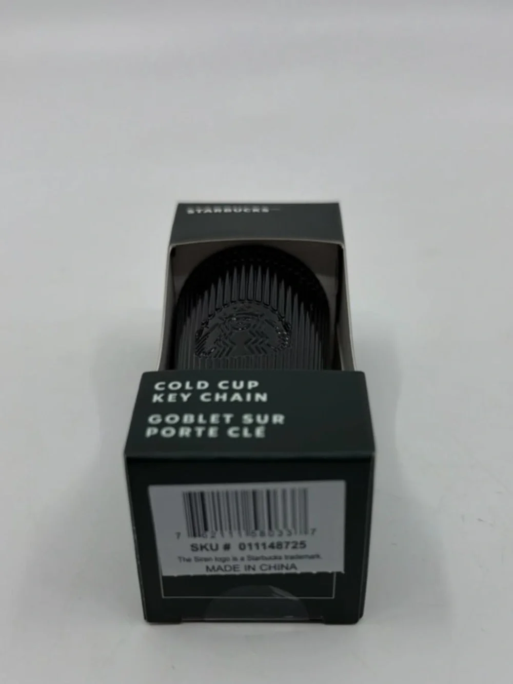 Starbucks Winter 2024 Black Pleated Cold Cup Keychain
